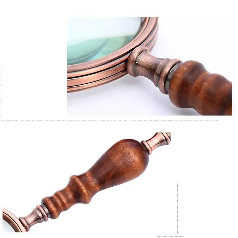 10X Retro Handheld Magnifier Magnifier Wooden Handle Optical Glass Magnifying Glass for Reading Coins Repair Work
10X Retro Handheld Magnifier Magnifier Wooden Handle Optical Glass Magnifying Glass for Reading Coins Repair Work