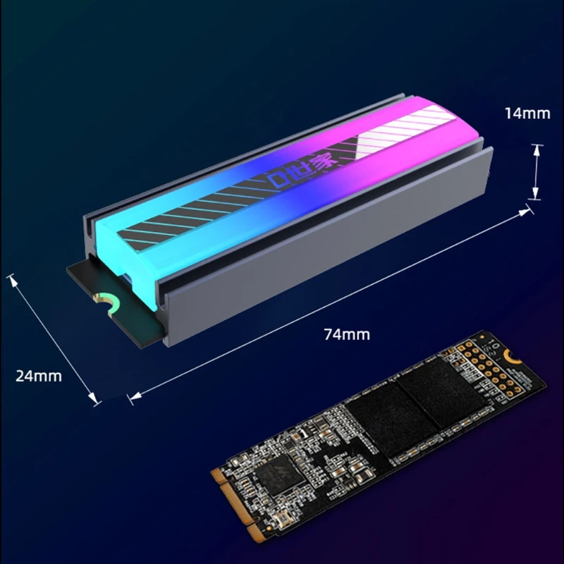 77JC M.2 2280 SSD Heatsink 5V Solid State Hard Disk Cooler Passive Heat Dissipation |