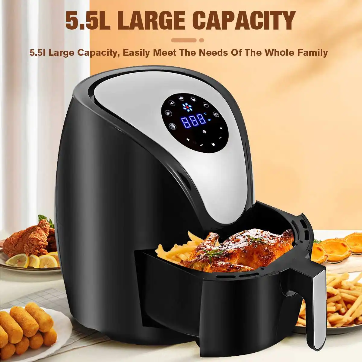 AUGINEB 1500W Multifunction Air Fryer Oil Free Timer Function Overheat Protection Automatic Desktop 5.5LRock Solid Classic
AUGINEB 1500W Multifunction Air Fryer Oil Free Timer Function Overheat Protection Automatic Desktop 5.5LRock Solid Classic