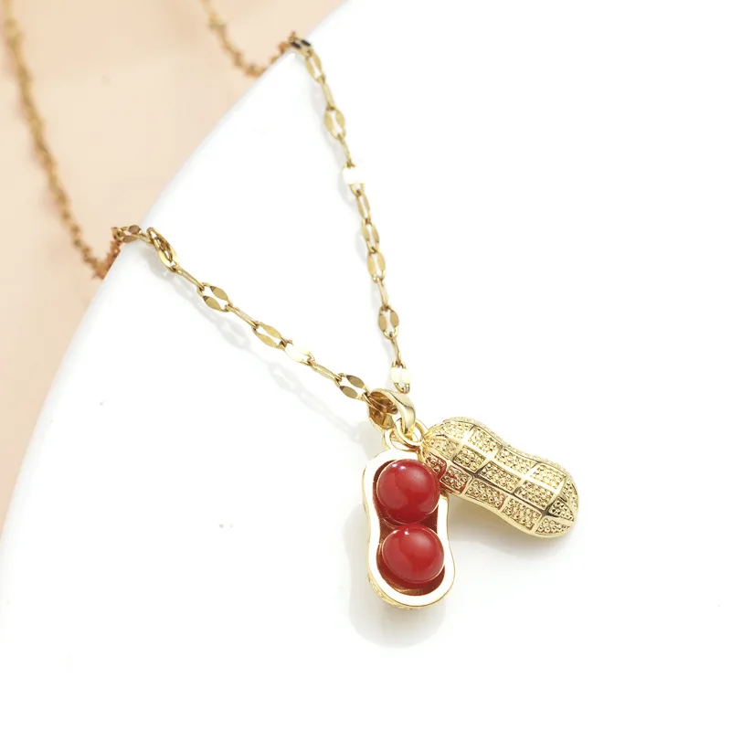 New Creativity Peanut Pendant Non-fading Titanium Steel Women Necklace Simple Fashion Jewelry Clavicle Chain
New Creativity Peanut Pendant Non-fading Titanium Steel Women Necklace Simple Fashion Jewelry Clavicle Chain