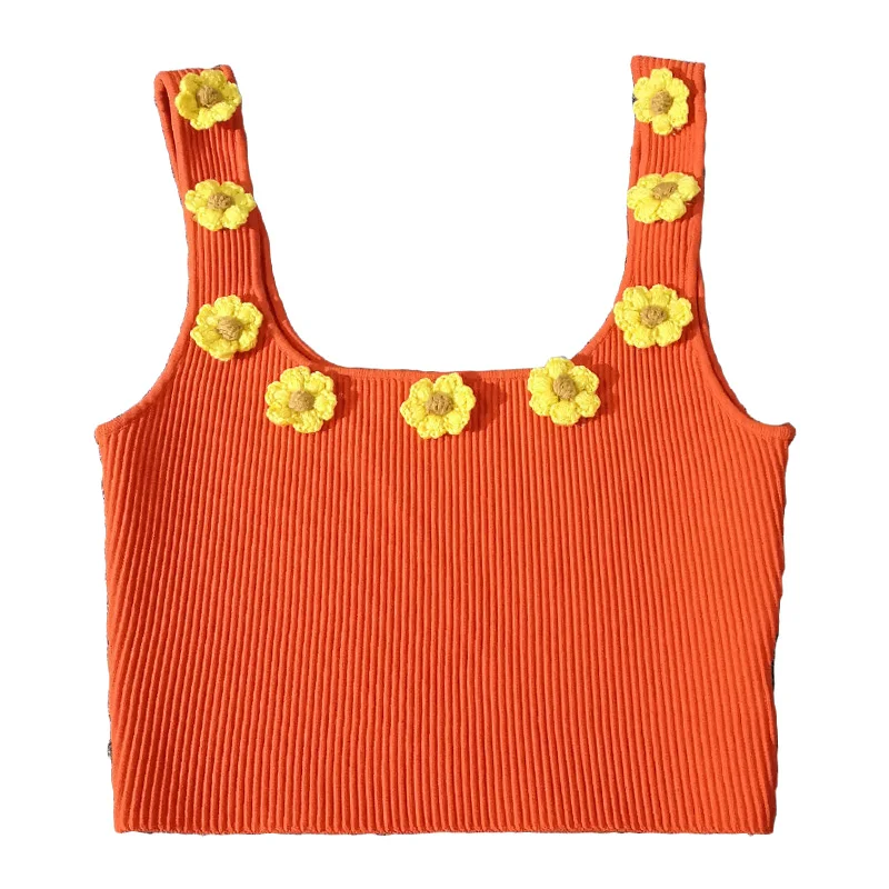 Brand fashion women's high-end luxury daisy camis women's short summer new sexy exposed navel stretch knitted vest
Brand fashion women's high-end luxury daisy camis women's short summer new sexy exposed navel stretch knitted vest