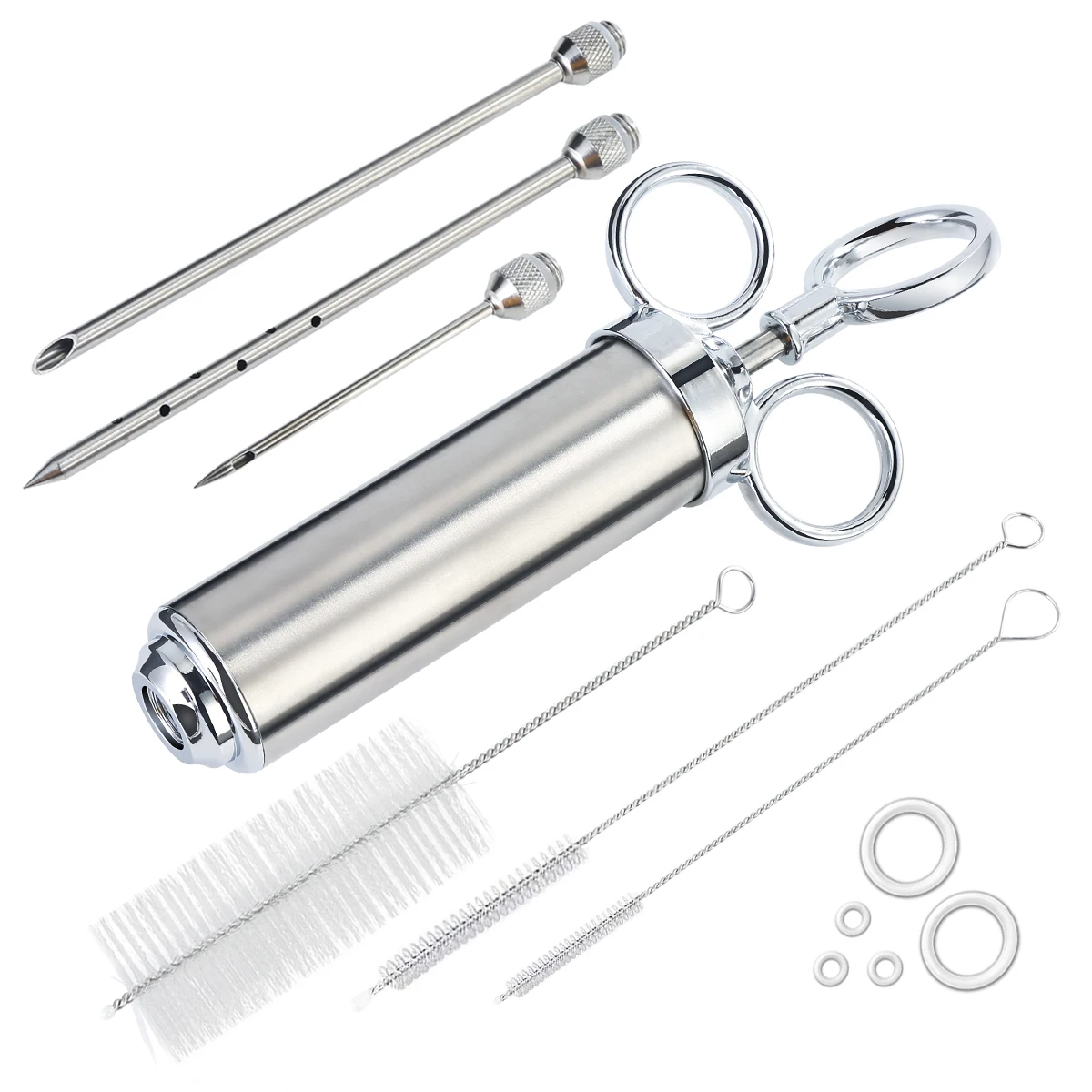 Food Grade 304 Stainless Steel Meat Injector Kit With 60ml Large Capacity Barrel 3 Marinade Needles 3 Cleaning Brush
Food Grade 304 Stainless Steel Meat Injector Kit With 60ml Large Capacity Barrel 3 Marinade Needles 3 Cleaning Brush