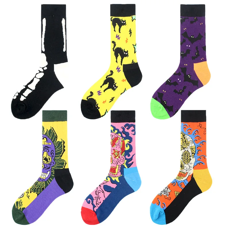 Individual Male and Female Middle Tube Socks Fashion Colorful Ghost Bat Series Trendy Sports Stitching Fashion Skateboard Socks
Individual Male and Female Middle Tube Socks Fashion Colorful Ghost Bat Series Trendy Sports Stitching Fashion Skateboard Socks