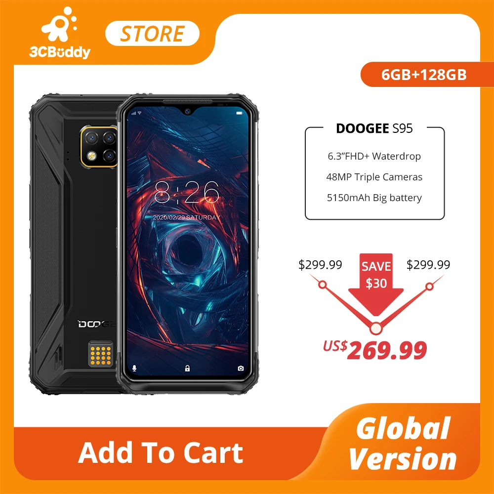 DOOGEE S95 IP68 модульный прочный мобильный телефон 6 3 дюймов Дисплей Helio P90 Octa Core ГБ 128 48MP