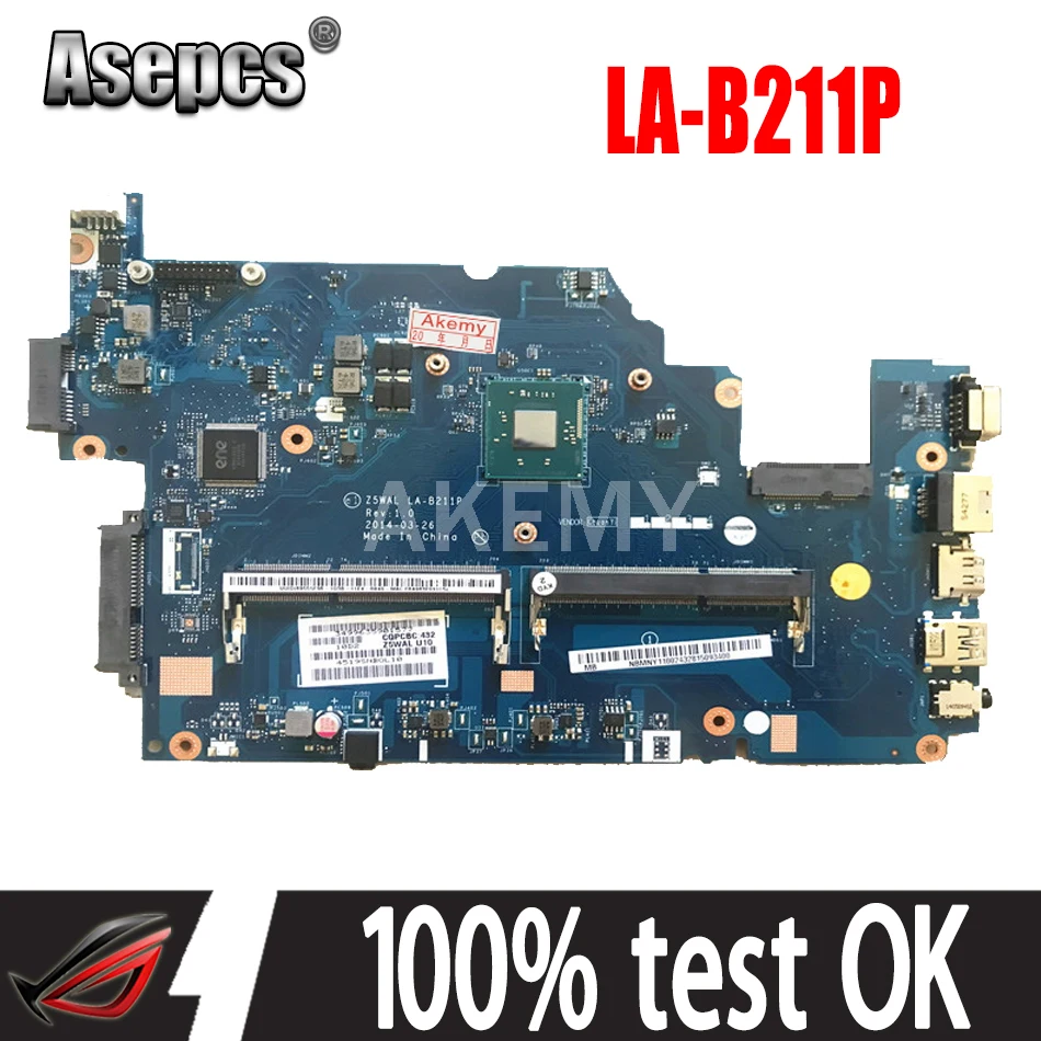 Для ACER ASPIRE E5 511 NBMNY11003 Z5WAL LA B211P Материнская плата ноутбука NB.MNPK11.001 100%
