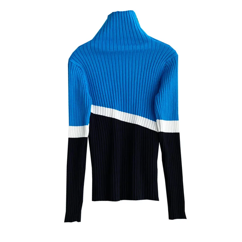 Autumn Winter Thickened Pullover Sweater Women's Slim High Neck Contrast Striped Stitching Sweater Bottoming Shirt UK659
Autumn Winter Thickened Pullover Sweater Women's Slim High Neck Contrast Striped Stitching Sweater Bottoming Shirt UK659