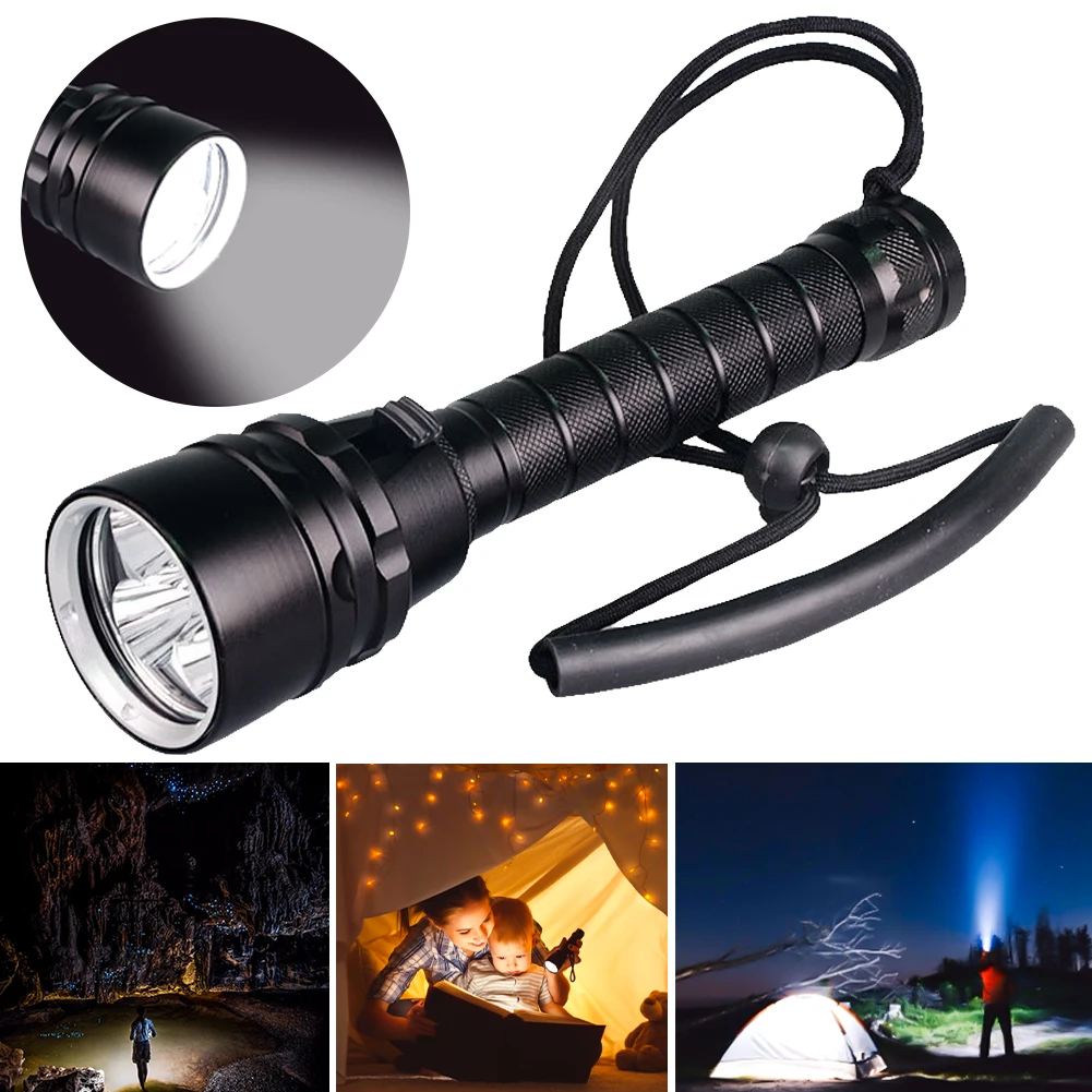 Dive Light Super Bright Waterproof Professional Flashlight Underwater Diving Cave Exploration Hunting Night Fishing Activities
Dive Light Super Bright Waterproof Professional Flashlight Underwater Diving Cave Exploration Hunting Night Fishing Activities