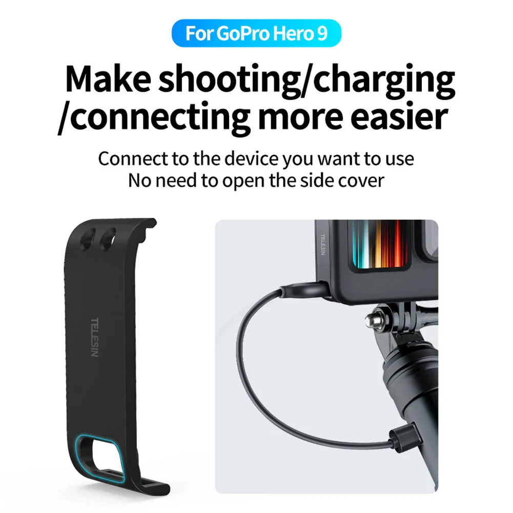Convenient Easy Replace Battery Side Cover Type C Removable Charging Port Mount Clip Shooting Protective For GoPro Hero 9 Black
Convenient Easy Replace Battery Side Cover Type C Removable Charging Port Mount Clip Shooting Protective For GoPro Hero 9 Black