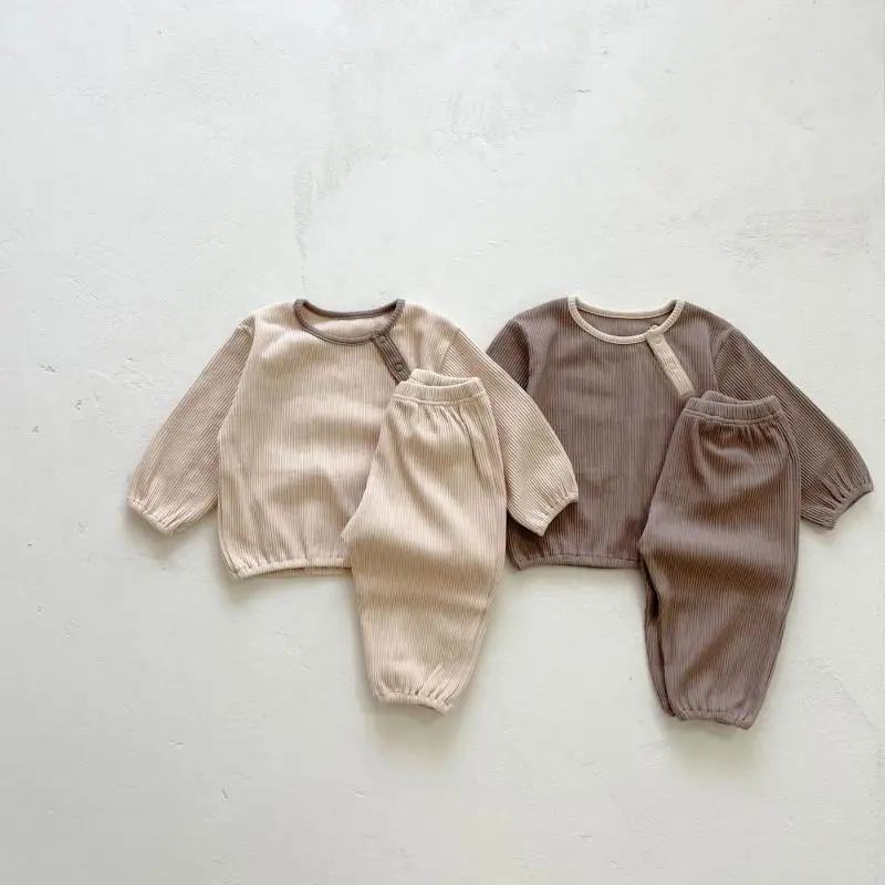 Spring Autumn New Baby Casual Ribbed Clothes Set Boys Girls Long Sleeve Tops + Pants Baby Cotton Set Solid Kids Casual 2pcs Suit
Spring Autumn New Baby Casual Ribbed Clothes Set Boys Girls Long Sleeve Tops + Pants Baby Cotton Set Solid Kids Casual 2pcs Suit
