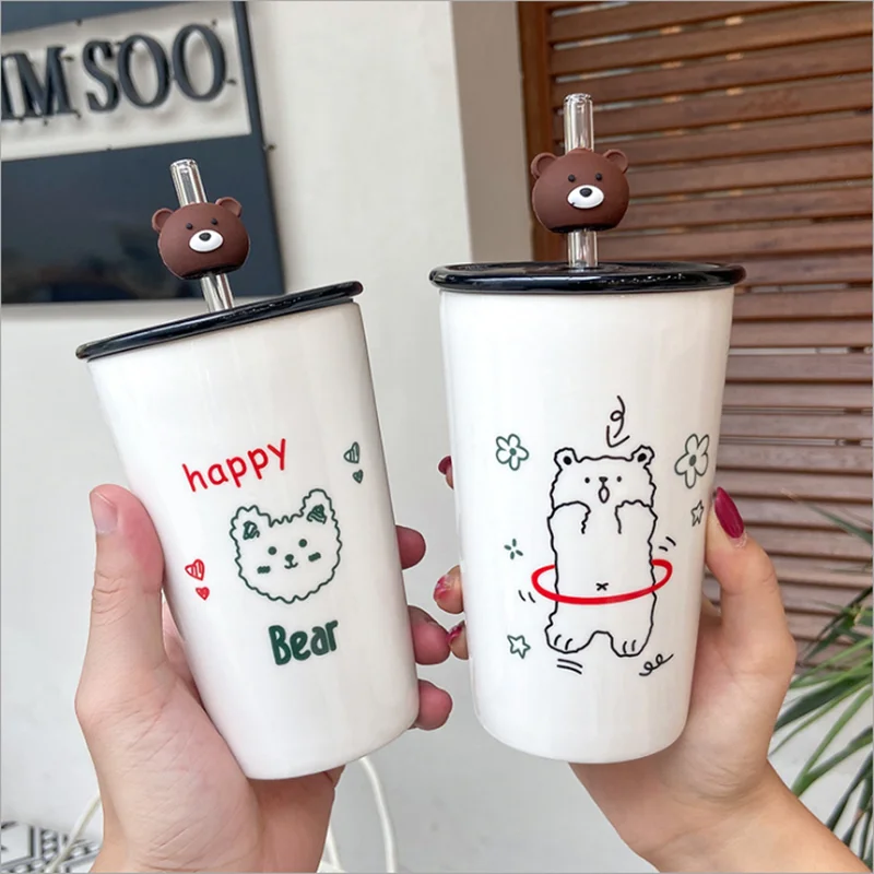 Cartoon Bear Ceramic Mug Straight Body lovely Straw Cup For Children Water Bottle Business Office Boys And Girls Drinking Cups
Cartoon Bear Ceramic Mug Straight Body lovely Straw Cup For Children Water Bottle Business Office Boys And Girls Drinking Cups