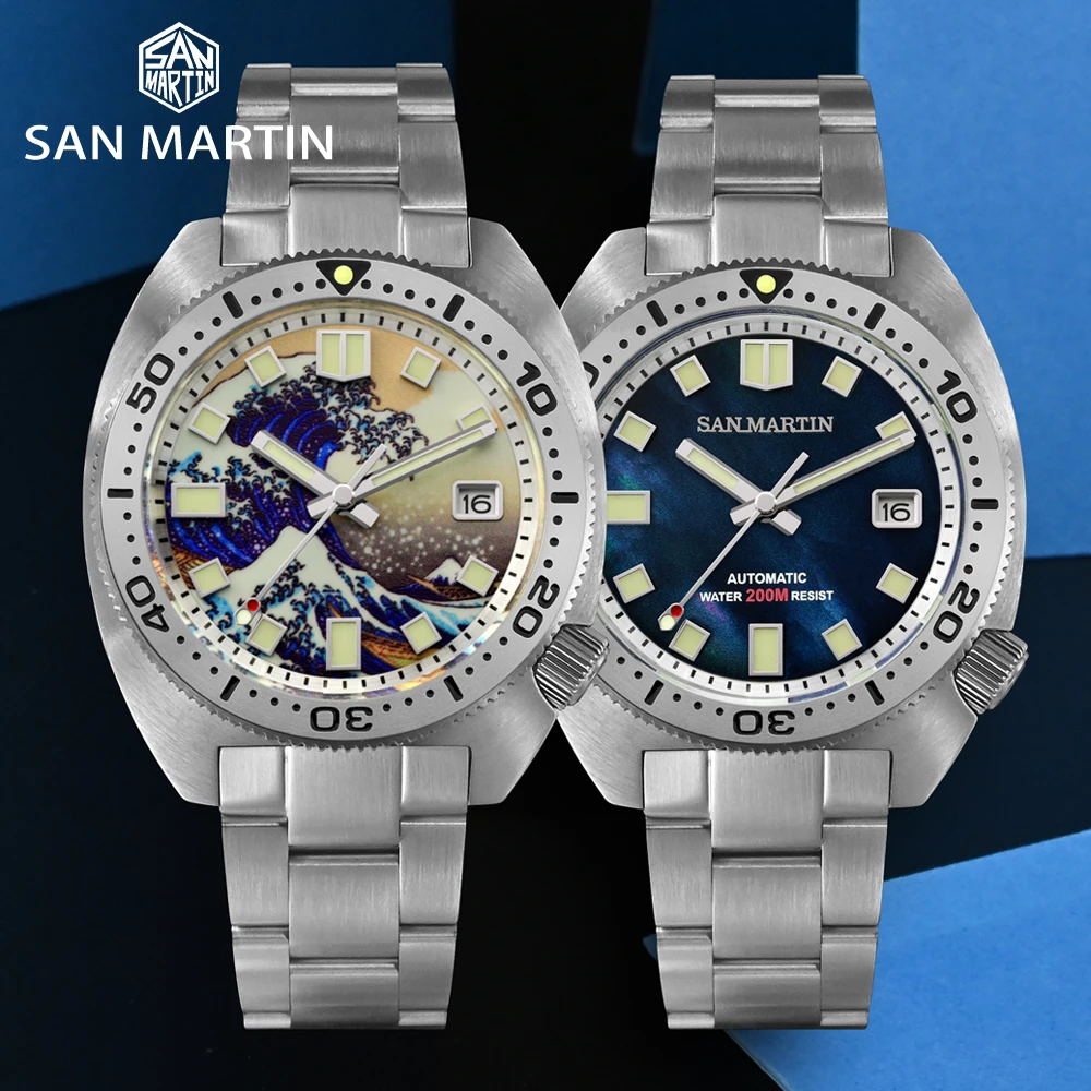 San Martin 6105 Tuna NH35 мужские стальные часы для дайвинга сапфировое стекло Швабра волна Kanagawa серфинг автоматические механические роскошные часы д...
San Martin 6105 Tuna NH35 мужские стальные часы для дайвинга сапфировое стекло Швабра волна Kanagawa серфинг автоматические механические роскошные часы д...