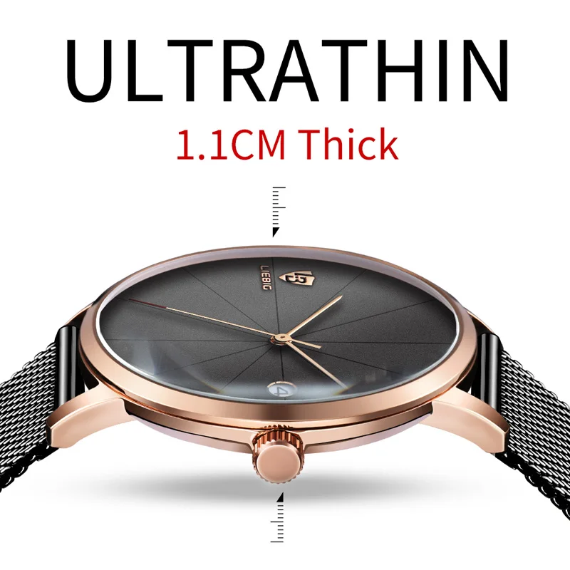 Men Quartz Wrist Watch Round Dial Simple Gift with Mesh Strap for Business JL 
Men Quartz Wrist Watch Round Dial Simple Gift with Mesh Strap for Business JL