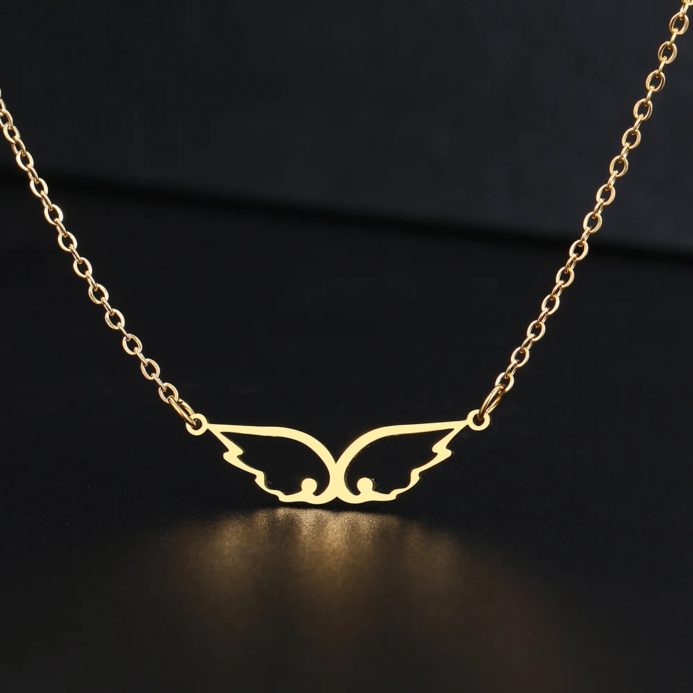 Ожерелья из нержавеющей стали, милые полые крылья, кулон, воротник-цепочка, модное ожерелье для женщин и мужчин, ювелирные изделия, подарки н... 
Ожерелья из нержавеющей стали, милые полые крылья, кулон, воротник-цепочка, модное ожерелье для женщин и мужчин, ювелирные изделия, подарки н...