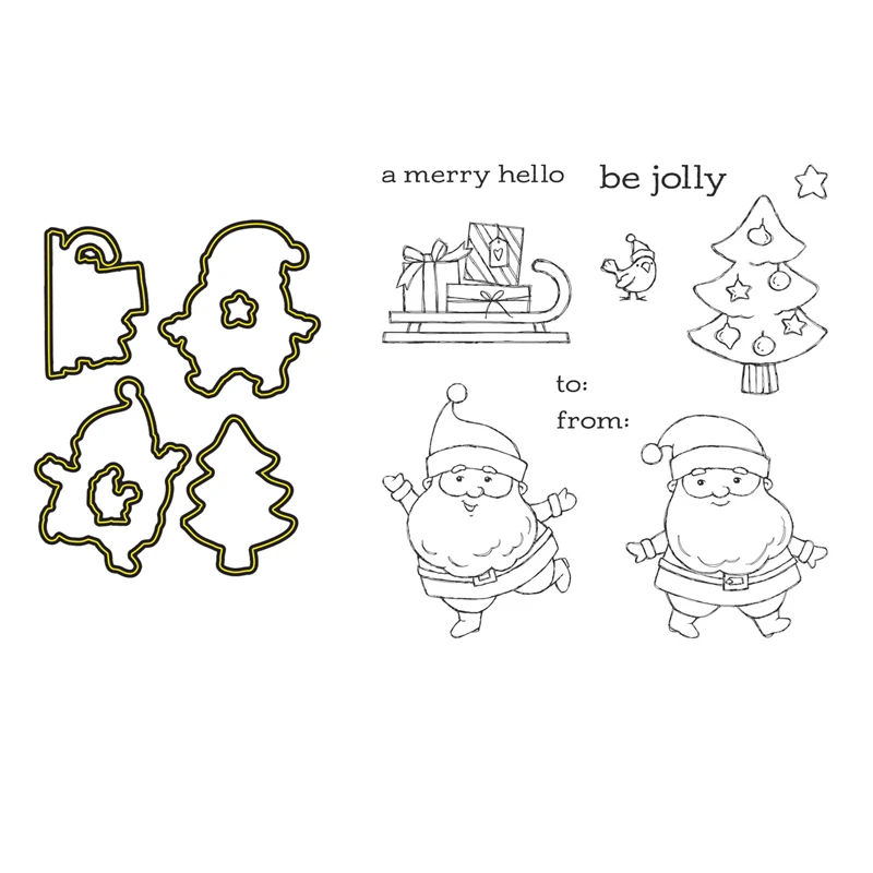 Be Jolly Stamp and Dies Christmas Clear Stamps Happy Little Santas for DIY Scrapbooking Card Making Crafts Die Cuts 2021
Be Jolly Stamp and Dies Christmas Clear Stamps Happy Little Santas for DIY Scrapbooking Card Making Crafts Die Cuts 2021
