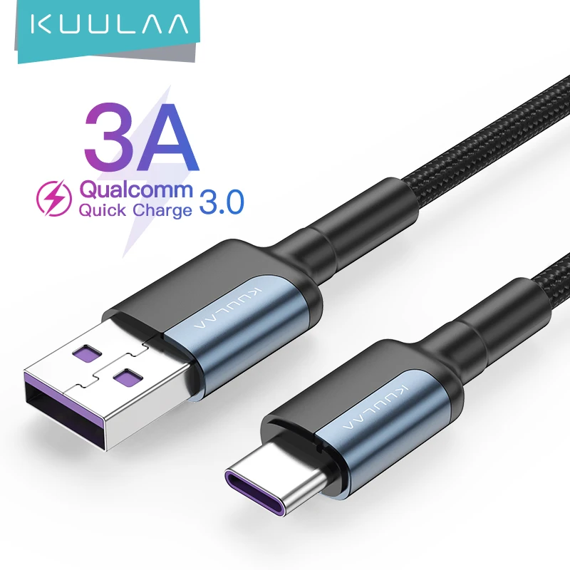 KUULAA USB Type C Cable For Samsung S10 S9 3A Fast USB Charging Type-C Charger Data Cable for Redmi Note 8 Pro USB-C Cabo Wire
KUULAA USB Type C Cable For Samsung S10 S9 3A Fast USB Charging Type-C Charger Data Cable for Redmi Note 8 Pro USB-C Cabo Wire