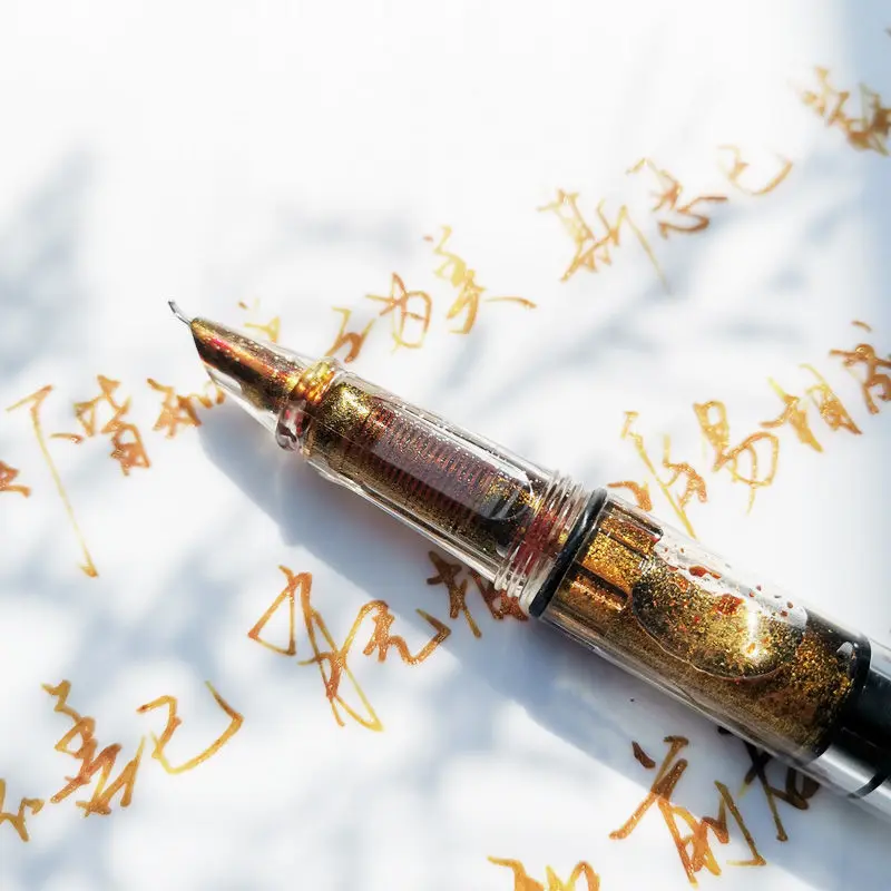 Art-tip fountain pen gold powder color ink transparent fountain pen barrel filling ink large-capacity transparent shaft
Art-tip fountain pen gold powder color ink transparent fountain pen barrel filling ink large-capacity transparent shaft