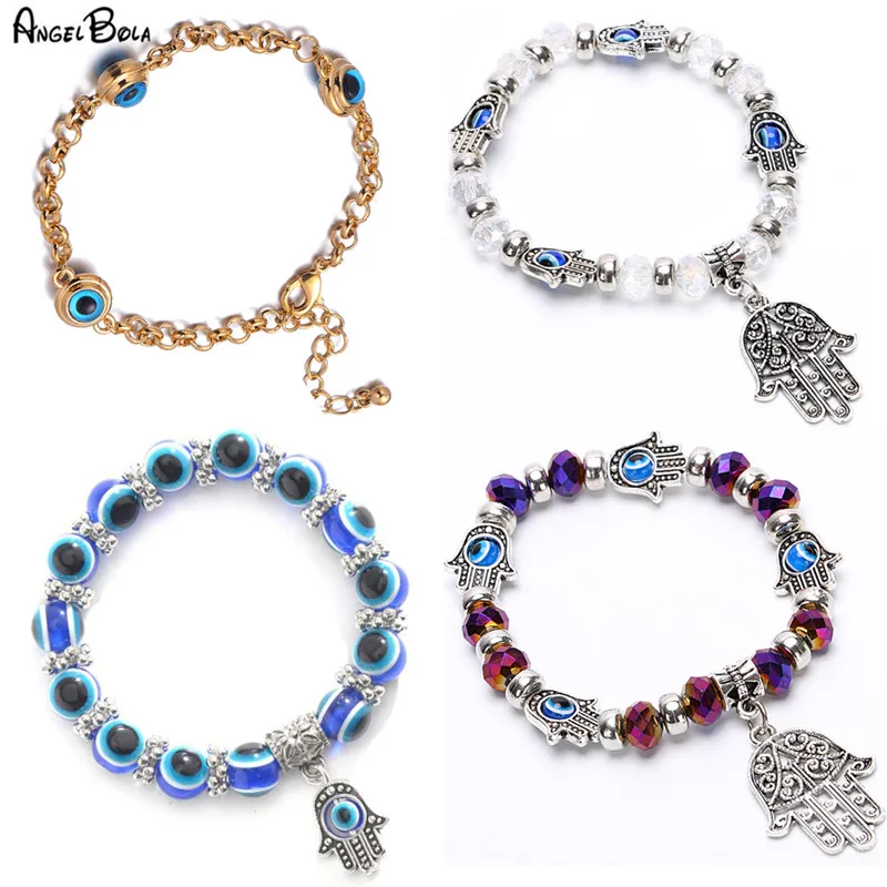 

Trendy Lucky Charm Bracelets For Women Retro Devil's Eye Bangles Blue Greek Turkish Devil Evil Eyes Bracelet Jewelry Women Gift