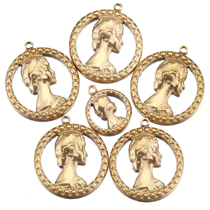 Stainless Steel Hollow Queen Elizabeth Charms For Jewelry Making DIY Accessories Gold/Slive Color Neckalce Making Vintage 10pcs
Stainless Steel Hollow Queen Elizabeth Charms For Jewelry Making DIY Accessories Gold/Slive Color Neckalce Making Vintage 10pcs