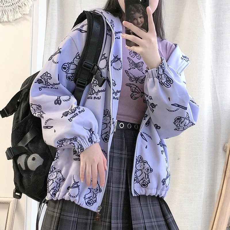 HOUZHOU Kawaii Anmie Zip Up Cute Hoodie Japanese Streetwear Oversize Student Style Long Sleeve Harajuku Zipper Sweatshirt Girls
HOUZHOU Kawaii Anmie Zip Up Cute Hoodie Japanese Streetwear Oversize Student Style Long Sleeve Harajuku Zipper Sweatshirt Girls