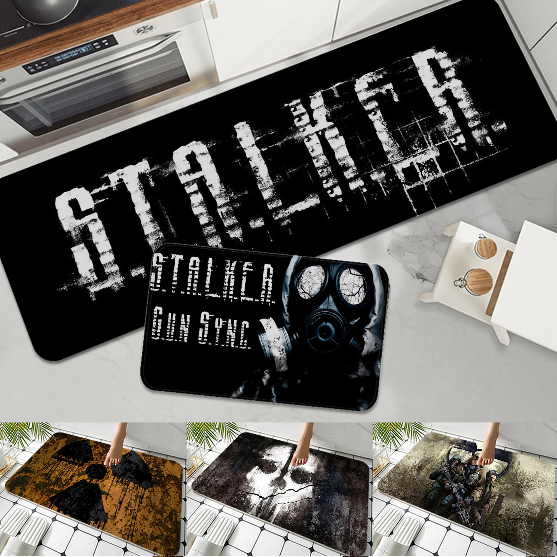 Stalker logo gas mask Kitchen Mat Entrance Doormat Bedroom Floor Decoration Living Room Carpet Hallway Bathroom Anti-slip Rug
Stalker logo gas mask Kitchen Mat Entrance Doormat Bedroom Floor Decoration Living Room Carpet Hallway Bathroom Anti-slip Rug