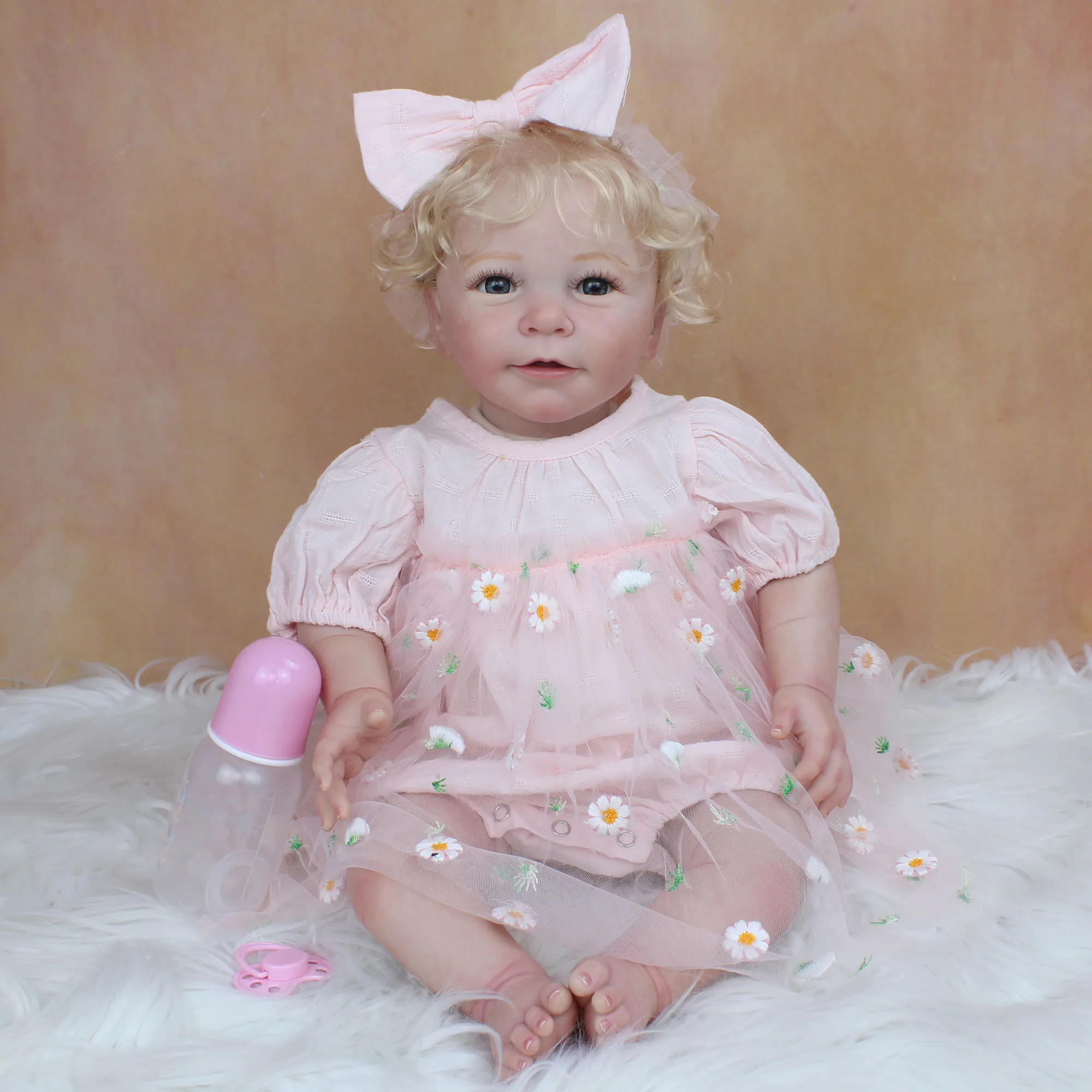 55 CM 3D Paint Skin Soft Silicone Reborn Baby Doll Have Blood Vessels Lifelike Blonde Lisa Princess Toddler Girl Birthday Toy
55 CM 3D Paint Skin Soft Silicone Reborn Baby Doll Have Blood Vessels Lifelike Blonde Lisa Princess Toddler Girl Birthday Toy