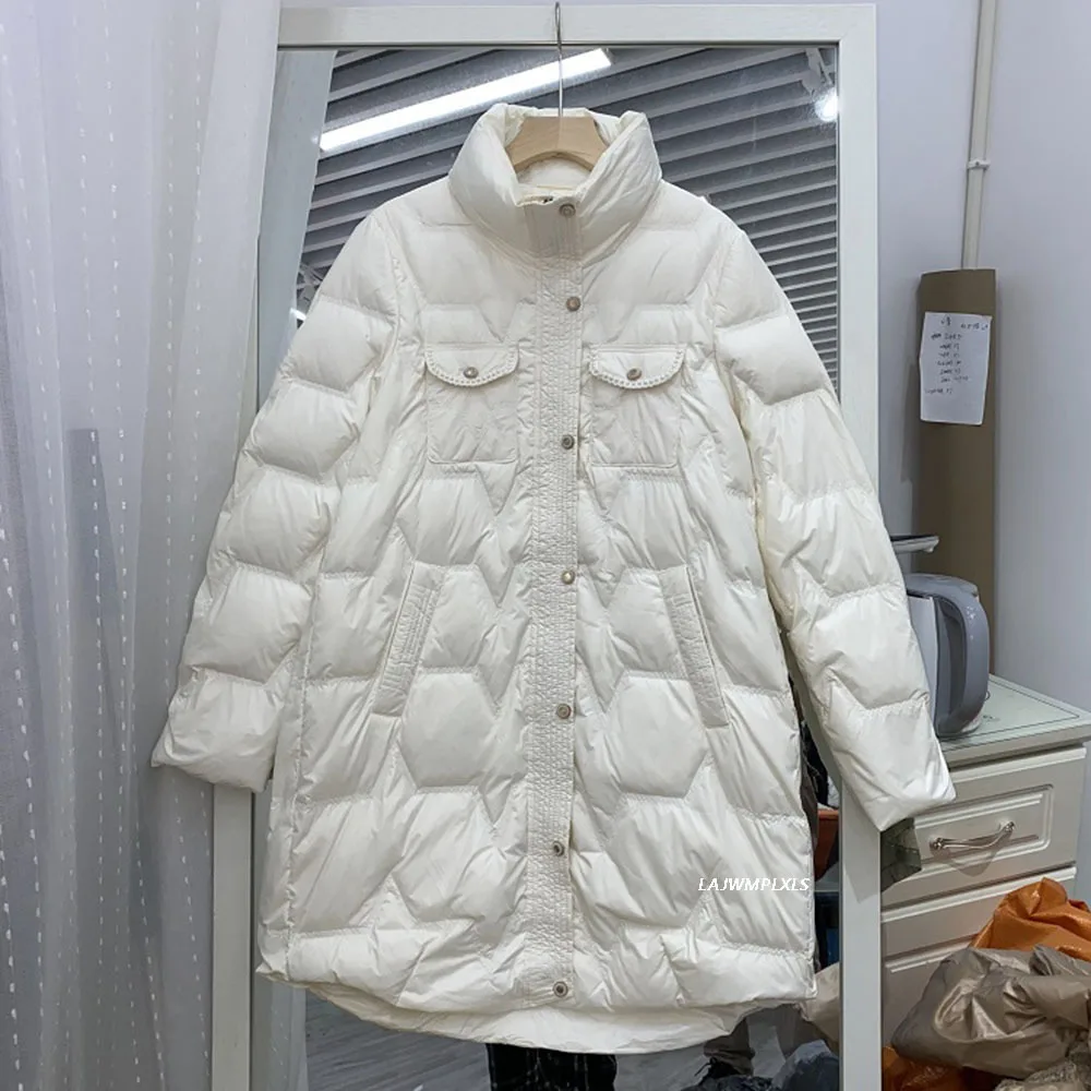 2021 New Winter Ultra Light 90% White Duck Down Jacket Long Sleeve Warm Coat Female Casual Single Breasted Puffer Parkas
2021 New Winter Ultra Light 90% White Duck Down Jacket Long Sleeve Warm Coat Female Casual Single Breasted Puffer Parkas
