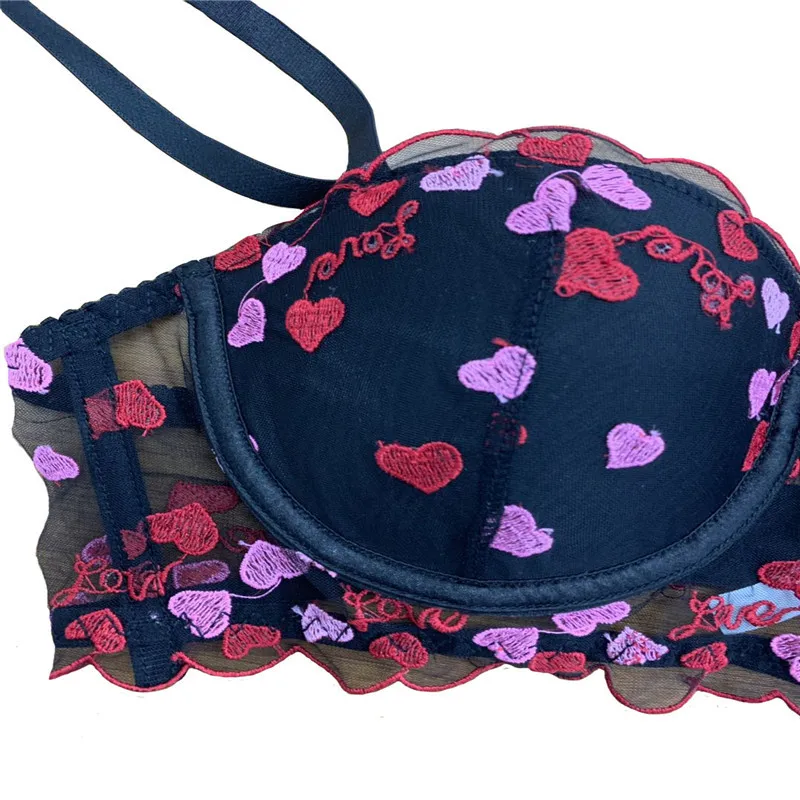 Women's Two Piece Underwear Set Heart Embroidery Printing Perspective Bra Ribbon Underwear for Female Honeymoon Exotic Sets 2020 
Women's Two Piece Underwear Set Heart Embroidery Printing Perspective Bra Ribbon Underwear for Female Honeymoon Exotic Sets 2020