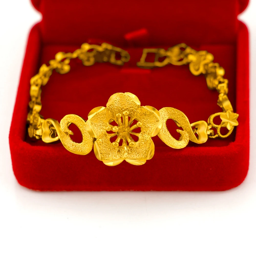 Wrist Chain Yellow Gold Filled Womens Bracelet Fashion Flower Pattern Chain Bracelet Gift 
Wrist Chain Yellow Gold Filled Womens Bracelet Fashion Flower Pattern Chain Bracelet Gift