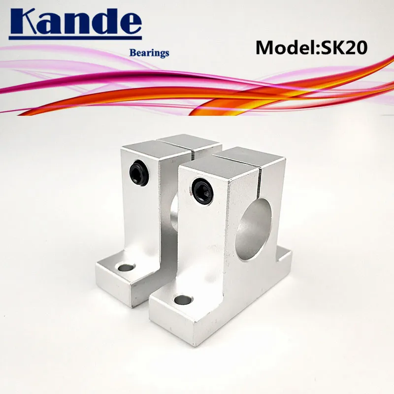 

Kande Bearings 2pcs SK20 20mm linear shaft support for 3D printers sliding SK20 20mm