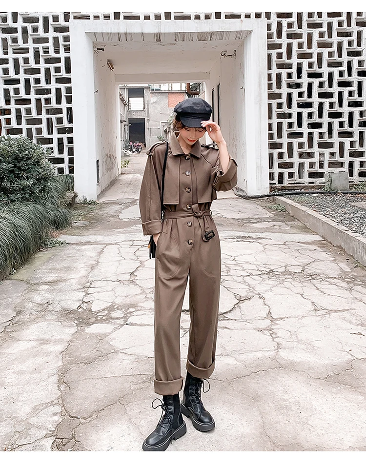 Women Bandage Jumpsuit Long Sleeve Lapel Safari Style Loose Casual Harem Pants Overalls Female Streetwear Hip Hop Trouser Romper
Women Bandage Jumpsuit Long Sleeve Lapel Safari Style Loose Casual Harem Pants Overalls Female Streetwear Hip Hop Trouser Romper