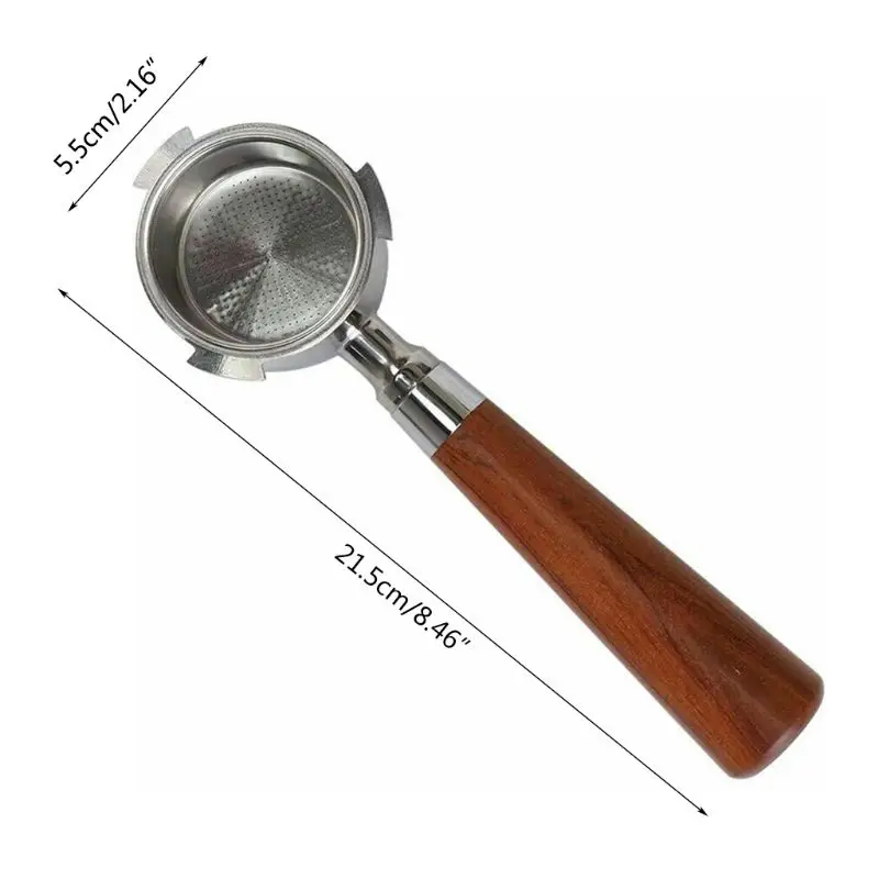 T21D Coffee Bottomless Stainless Steel Replacement Filter Basket Solid Wood Handle
T21D Coffee Bottomless Stainless Steel Replacement Filter Basket Solid Wood Handle
