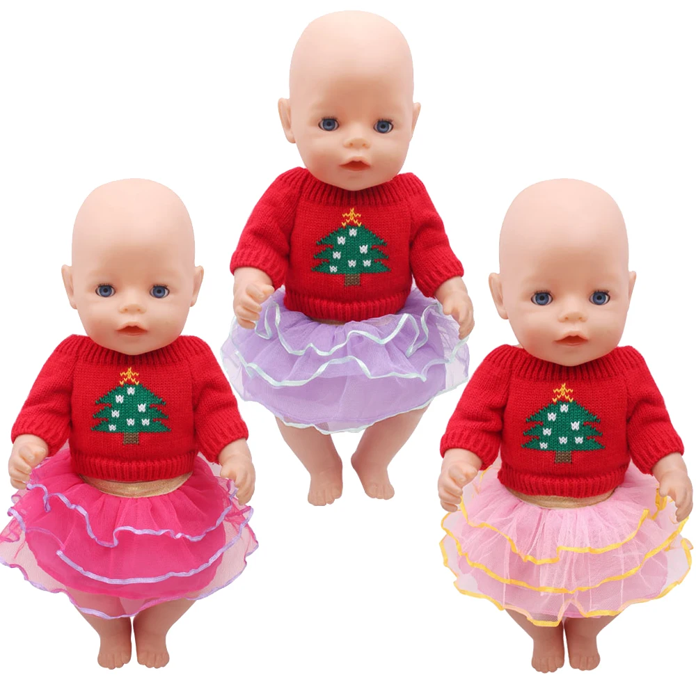 43 Cm Boy American Dolls Clothes 2Pcs/Set Red Christmas Tree Sweater + Cake Skirt Born Baby Toy Accessories 18 Inch Girls f296
43 Cm Boy American Dolls Clothes 2Pcs/Set Red Christmas Tree Sweater + Cake Skirt Born Baby Toy Accessories 18 Inch Girls f296