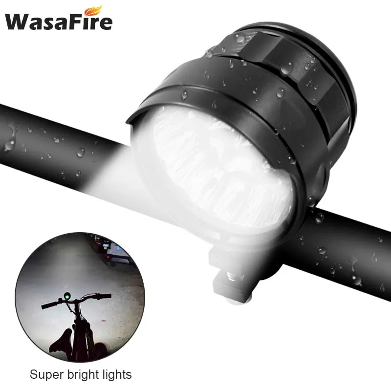 Суперъяркая Водонепроницаемая светодиодная фара Wasafire, 40000 лм, 18 светодиодов XM-L T6, 3 режима, Аксессуары для велосипеда
Суперъяркая Водонепроницаемая светодиодная фара Wasafire, 40000 лм, 18 светодиодов XM-L T6, 3 режима, Аксессуары для велосипеда