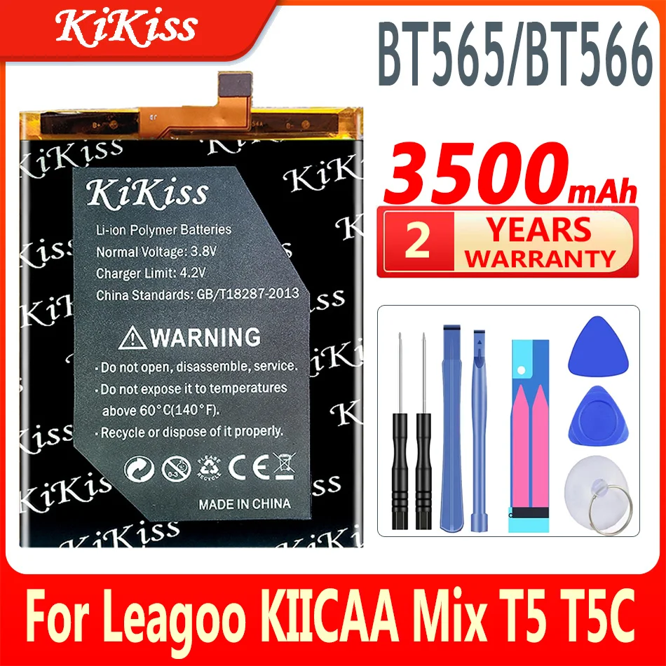 

KiKiss 3500mAh BT565 BT566 Battery For Leagoo KIICAA Mix T5 T5C MixT5 MixT5C BT-565 BT-566 Cell Phone Replacement Batteries
