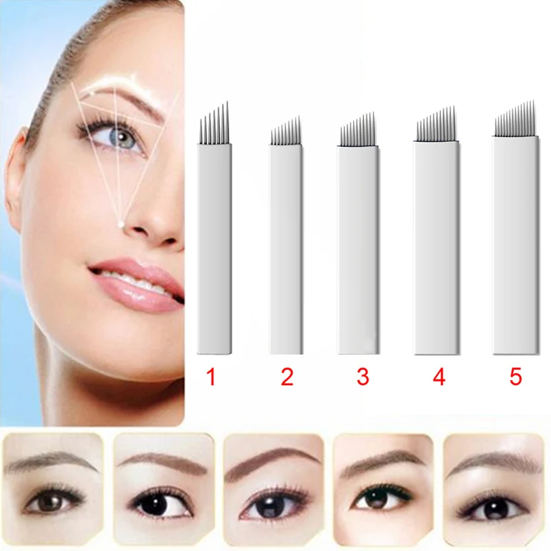 50 Pcs Permanent Floating Eeybrow Tattoo Needles Blade 7/9/11/12/14Pins Manual Beauty Makeup Microblading Pen Machine SS
50 Pcs Permanent Floating Eeybrow Tattoo Needles Blade 7/9/11/12/14Pins Manual Beauty Makeup Microblading Pen Machine SS