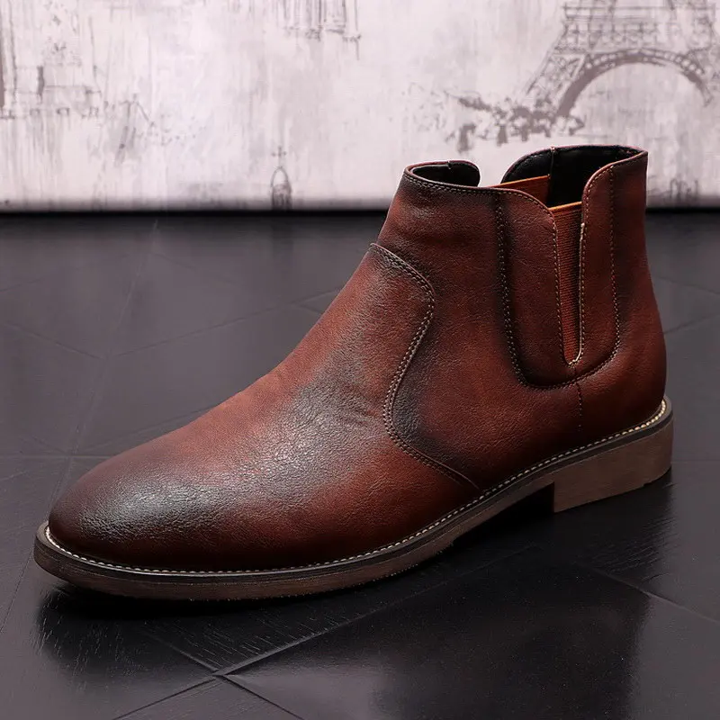 ERRFC Winter Fashion Forward Men's Brown Chelsea Boots British Pointed Toe Leisure Shoes Flat Platform Hombre Zapatos Size 38-43
ERRFC Winter Fashion Forward Men's Brown Chelsea Boots British Pointed Toe Leisure Shoes Flat Platform Hombre Zapatos Size 38-43
