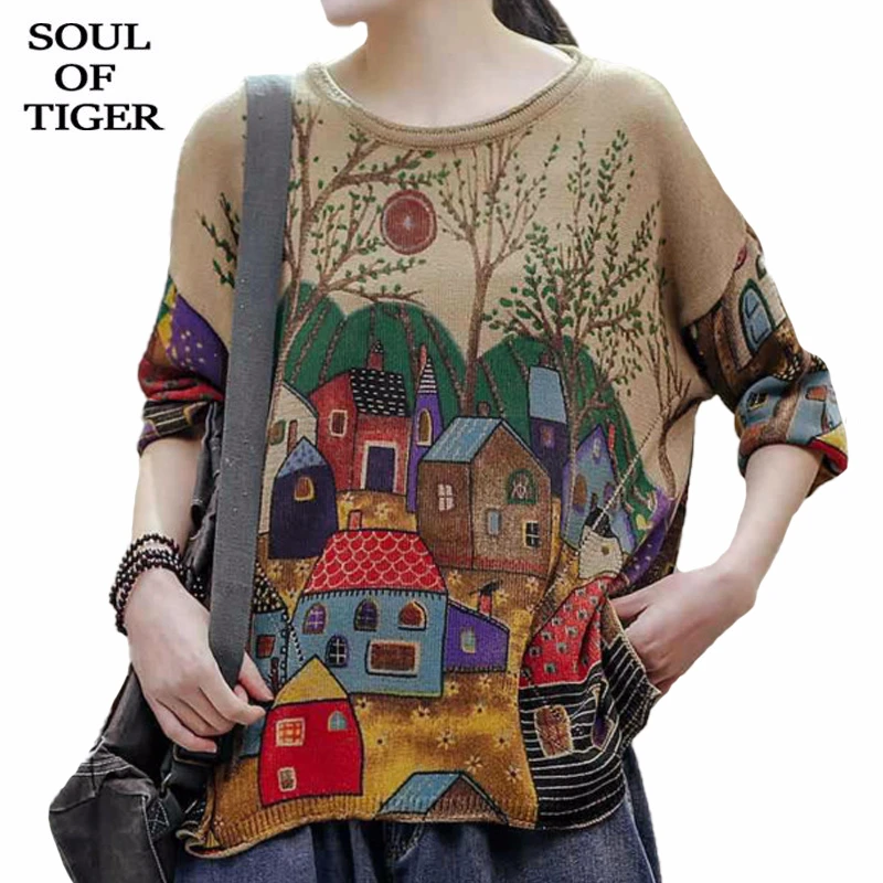 SOUL OF TIGER 2020 Chinese New Fashion Designer Clothes Womens Loose Knitted Sweaters Ladies Casual Printed Pullovers Plus Size
SOUL OF TIGER 2020 Chinese New Fashion Designer Clothes Womens Loose Knitted Sweaters Ladies Casual Printed Pullovers Plus Size