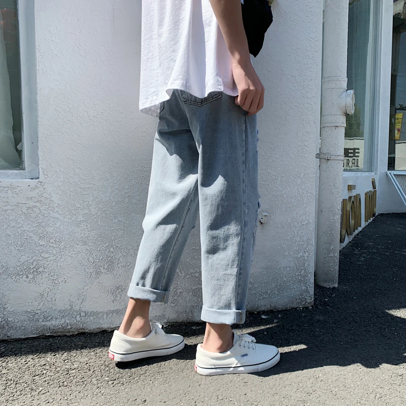 Men Jeans Summer Male Trousers Straight Holes Ulzzang Korean Style Loose 3XL Chic Ins All-match Students Daily Casual Breathable
Men Jeans Summer Male Trousers Straight Holes Ulzzang Korean Style Loose 3XL Chic Ins All-match Students Daily Casual Breathable
