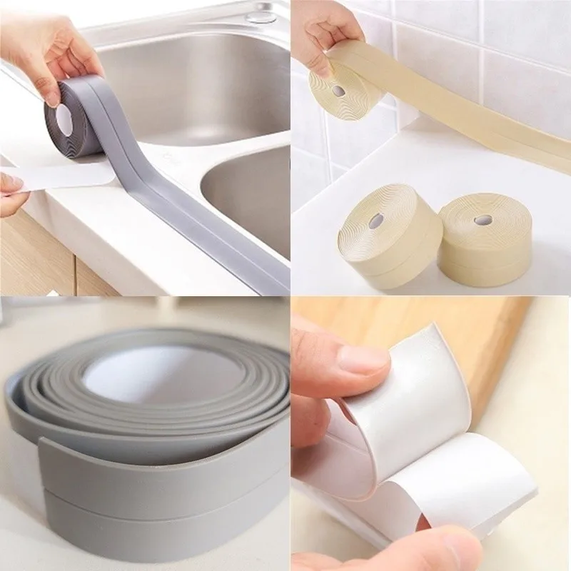 2.2*320cm Self Adhesive Kitchen Ceramic Sticker Waterproof Anti-moisture PVC Sticker Bathroom Wall Corner Line Sink Stickers
2.2*320cm Self Adhesive Kitchen Ceramic Sticker Waterproof Anti-moisture PVC Sticker Bathroom Wall Corner Line Sink Stickers
