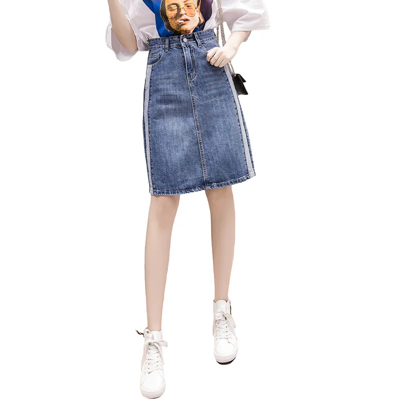 Denim Midi A Line Skirt Woman 2020 New Summer Korean Style High Waist Split Patchwork Slim Fit Jeans Skirt Faldas
Denim Midi A Line Skirt Woman 2020 New Summer Korean Style High Waist Split Patchwork Slim Fit Jeans Skirt Faldas