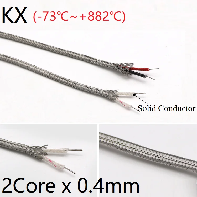 KX Type 2Core x 0.4mm Thermocouple Wire Stainless Steel Shield Fiber Braid Insulated High Temperature Sensor Compensation Cable
KX Type 2Core x 0.4mm Thermocouple Wire Stainless Steel Shield Fiber Braid Insulated High Temperature Sensor Compensation Cable