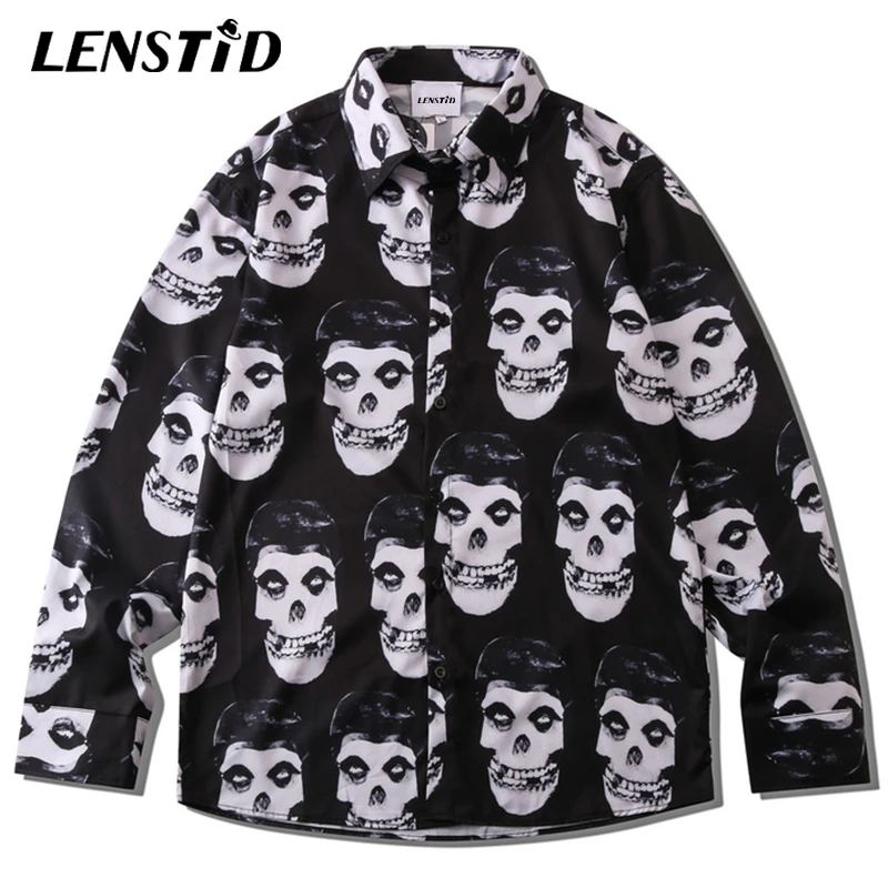 LENSTID Men Long Sleeve Hawaiian Beach Shirt Hip Hop Skull Full Print 2021 Harajuku Streetwear Holiday Casual Loose Aloha Shirts
LENSTID Men Long Sleeve Hawaiian Beach Shirt Hip Hop Skull Full Print 2021 Harajuku Streetwear Holiday Casual Loose Aloha Shirts
