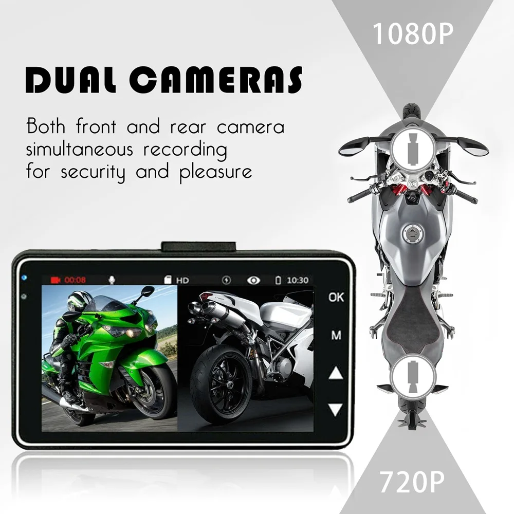 High Definition Motorcycle Camera DVR with 1080p Front and Rear Dual Recorder Motorcycle Electronic Tachograph Motorcycle Camera
High Definition Motorcycle Camera DVR with 1080p Front and Rear Dual Recorder Motorcycle Electronic Tachograph Motorcycle Camera