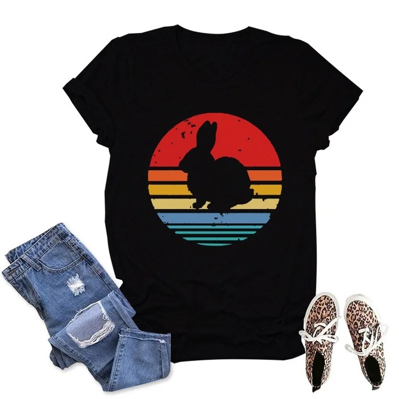 Rabbit Sunset Colourful Print Women T Shirt Short Sleeve O Neck Loose Women Tshirt Ladies Tee Shirt Tops Clothes Camisetas Mujer
Rabbit Sunset Colourful Print Women T Shirt Short Sleeve O Neck Loose Women Tshirt Ladies Tee Shirt Tops Clothes Camisetas Mujer