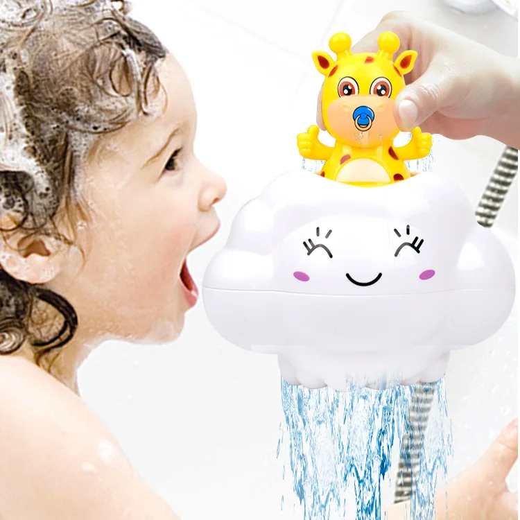 Игрушка для ванны и на открытом воздухе "Веселая жирафка", создающая пузыри. Миниатюрный душ "Дождливое облако". Подарок на день рождения.