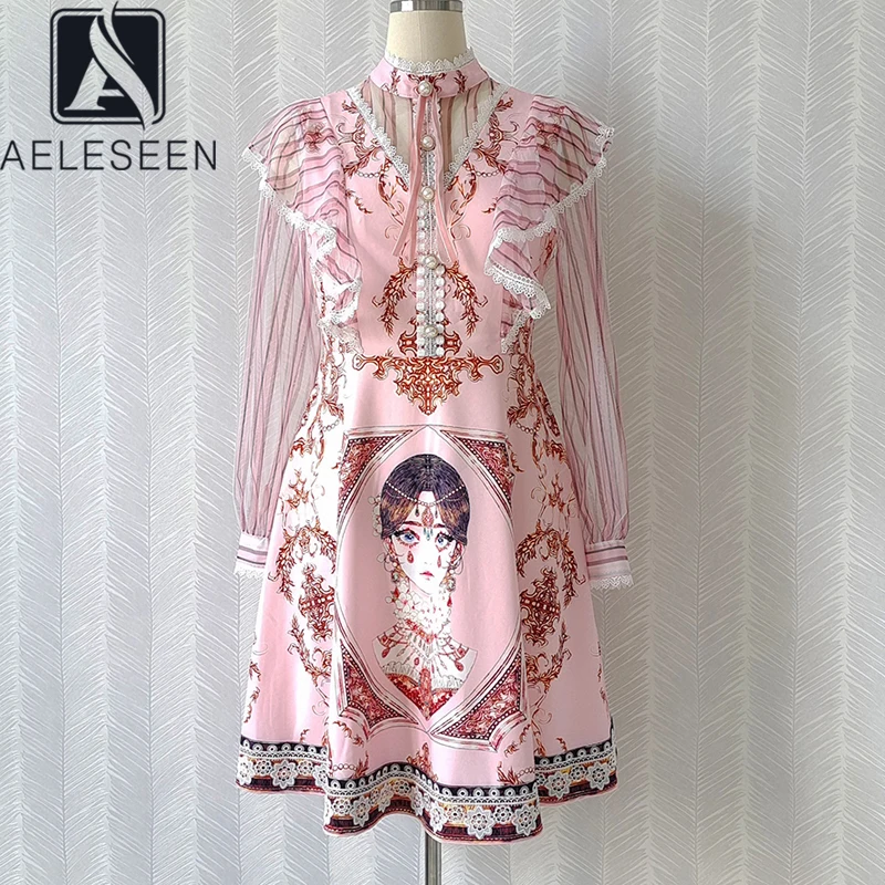 AELESEEN Runway Fashion Women Summer Pink Dress 2021 Full-Lenght Sleeve Stand Collar Flower Print Ruffles Elegant Party Dress
AELESEEN Runway Fashion Women Summer Pink Dress 2021 Full-Lenght Sleeve Stand Collar Flower Print Ruffles Elegant Party Dress