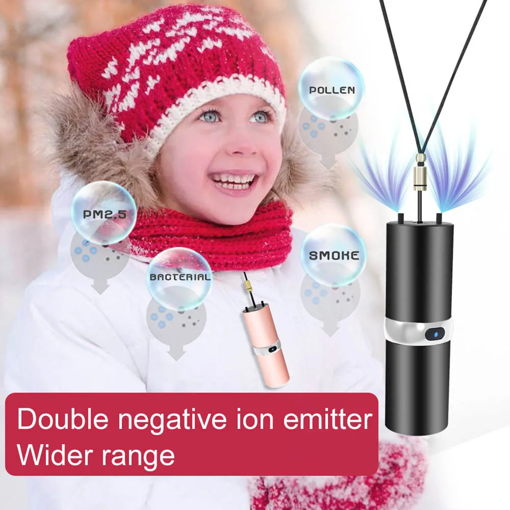 Negative Ion Small Air Purifier Portable Head-mounted Necklace Wearable Negatives Ion Air Cleaner Smoke Dust Air Freshener
Negative Ion Small Air Purifier Portable Head-mounted Necklace Wearable Negatives Ion Air Cleaner Smoke Dust Air Freshener