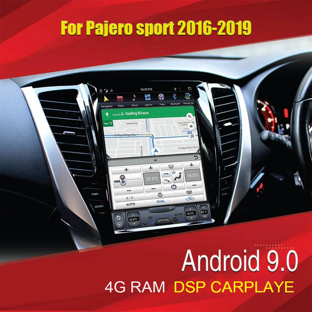 Tesla12.1 ''Android 9 Автомобильный мультимедийный GPS навигатор для Mitsubishi Pajero Sport 2016 2017