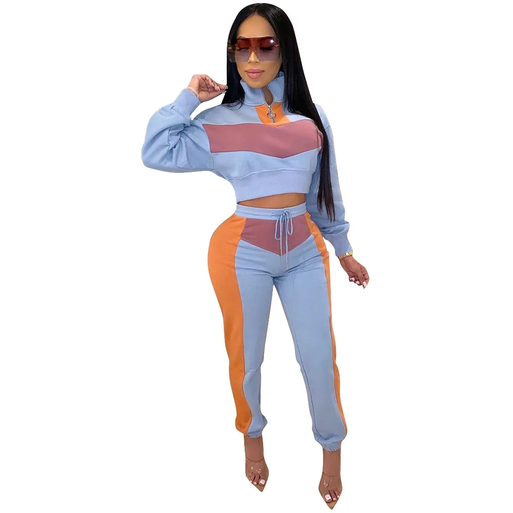 High Quality Autumn Summer Turtleneck Zipper Tracksuit 2 Piece Set Patchwork Casual Clothing Outfits for Women Ropa Mujer S-XXL
High Quality Autumn Summer Turtleneck Zipper Tracksuit 2 Piece Set Patchwork Casual Clothing Outfits for Women Ropa Mujer S-XXL
