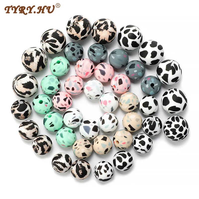 TYRY.HU 10Pcs 12/15mm Tie dye leopard Chewable Colorful Silicone Beads DIY Pacifier Chain Baby Safe Teether Accessries Bpa Free
TYRY.HU 10Pcs 12/15mm Tie dye leopard Chewable Colorful Silicone Beads DIY Pacifier Chain Baby Safe Teether Accessries Bpa Free